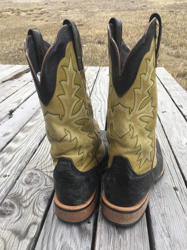 Ariat Sweetwater Black Green Leather Square Toe Cowboy Boots Size 7.5D 10008807 - Picture 18 of 18