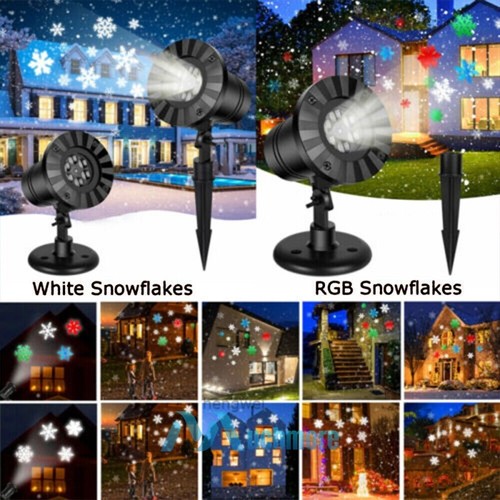 12 HD Patterns Christmas Holiday LED Projection Light Snowflake Landscape Lamp - Picture 3 of 20