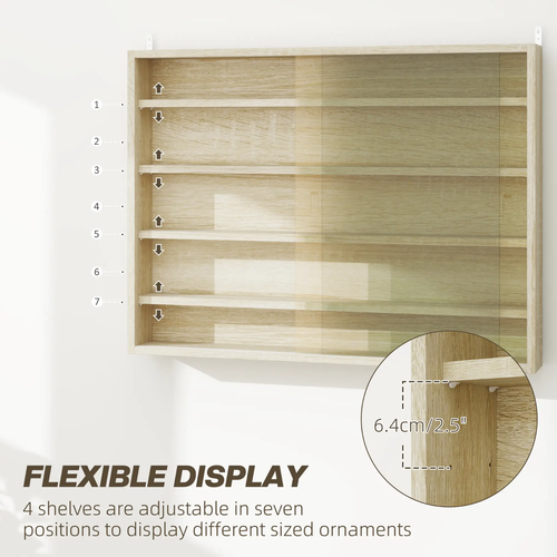 Wall Glass Display Cabinet Models Vitrine Collectors Storage Box 5 Shelves Unit - Picture 74 of 102