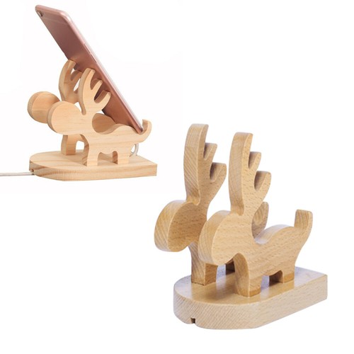 Cartoon Phone Stand Cell Phone Stand Desktop Phone Stand Wood Phone Holder Stand - 第 9/12 張圖片