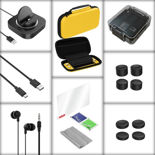 Paquete de accesorios de lujo de 15 piezas para Nintendo Switch - amarillo - solo Switch Lite - Imagen 2 de 17