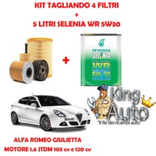 KIT TAGLIANDO FILTRI + 5 LITRI OLIO SELENIA 5W30 ALFA ROMEO GIULIETTA 1.6 JTDM 