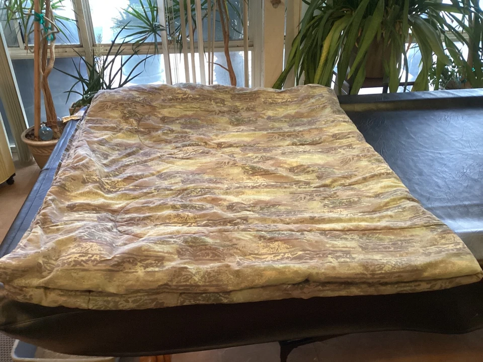 Antigo Edredom Dan River Forrest verde rvsble várias listras King 86x108 feito nos EUA - Imagem 3 de 4