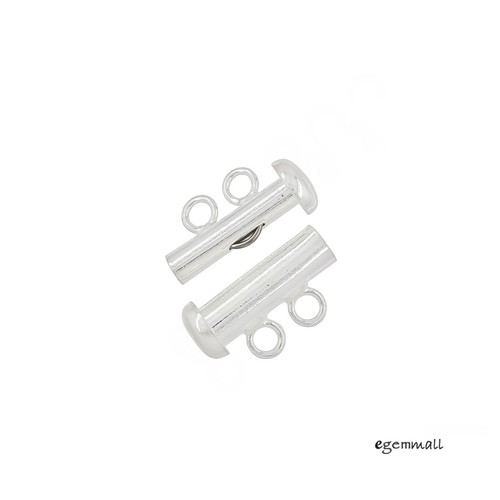 Sterling Silber 2 Strang Rohr Schiebeverschluss #51123 - Bild 2 von 2