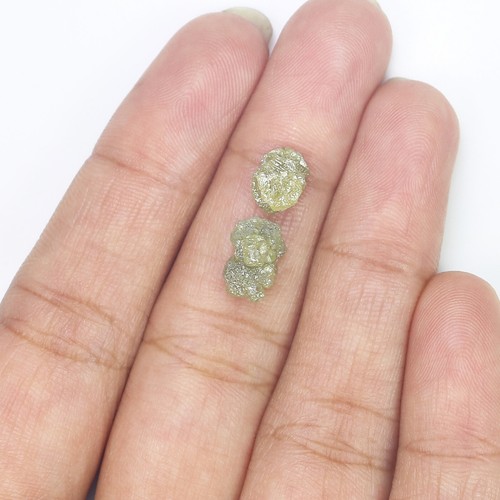 4.31 CT Natural Loose Rough Cut Diamond 9.30 MM Yellow Grey Color Diamond LQ3367 - Picture 3 of 8