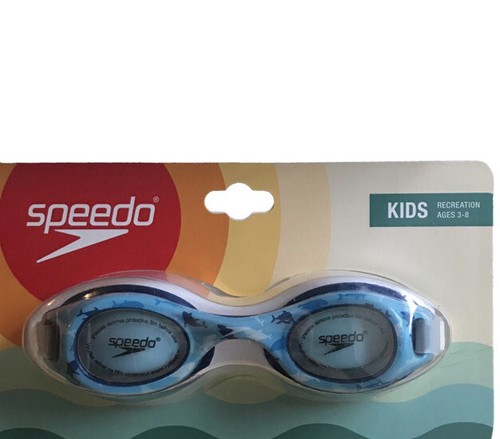 Speedo KIDS Glide Age 3-8 Blue Shark Swimming Goggles No Leak Flex Fit - Picture 4 of 7