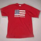 Disney Mickey Short Sleeve Tee T-Shirt Red America Patriotic Usa Flag Men's Sz L