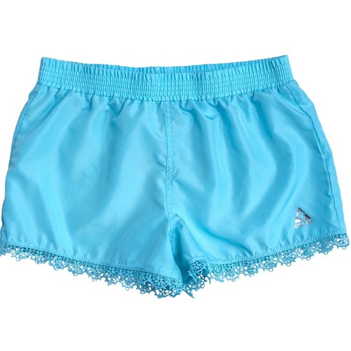 Gerry Girls L 14/16 Athletic Shorts Blue Lace Trim Activewear Polyester