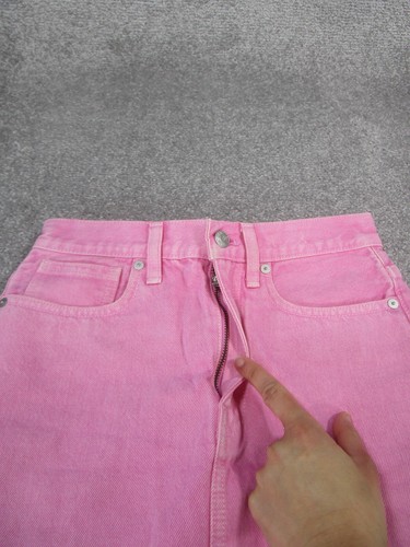 Madewell Skirt Womens 24 Rigid Denim A Line Pink NEW - Picture 2 of 10