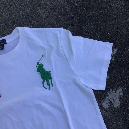 Polo Ralph Lauren Shirt Crew Neck Sz XL (18-20) Youth Short Flag Sleeve White - Picture 4 of 9
