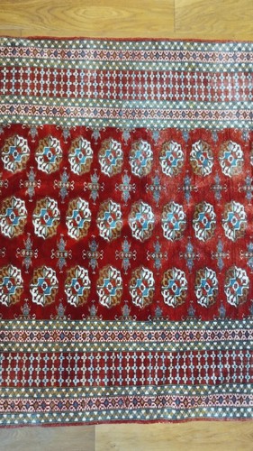 ANTIKER DEKORATIVER ALTER HANDGEFERTIGTER TRADITIONELLER ORIENTTEPPICH 72" x 46,5" - Bild 8 von 14