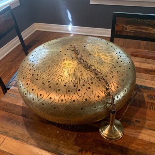 Pendant light, brass pendant light, Moroccan Brass Pendant Light, Moroccan Light - Picture 6 of 9