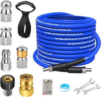 #ad 25FT Sewer Jetter Kit for Pressure Washer 5800 PSI Water Jet Drain Cleaner Hose $59.99