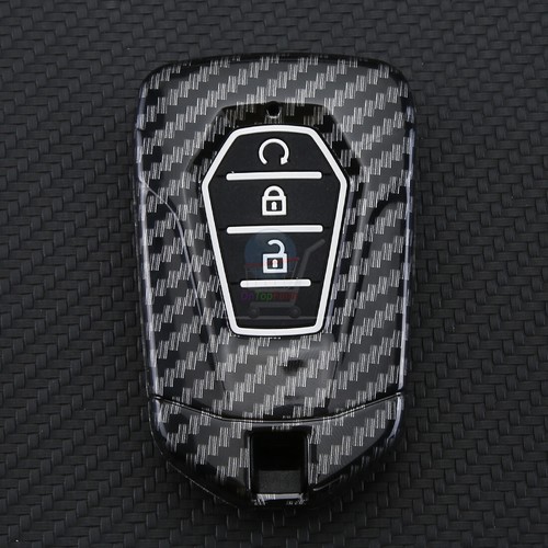 Fit Mazda ISUZU MU-X D-MAX 3 Button Carbon Fiber Remote Key Fob ABS Case Cover - Picture 5 of 21
