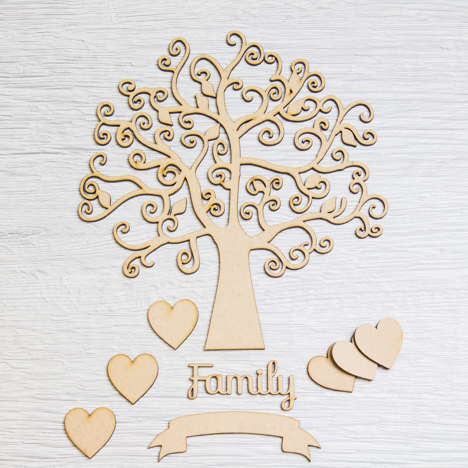 Wooden Family Tree MDF Blank Decor Wedding Gift Craft Embellishments T2 Kit
