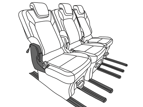 Fundas de asiento trasero Tourneo impermeables a medida para Ford Custom 2023+ - Imagen 9 de 12