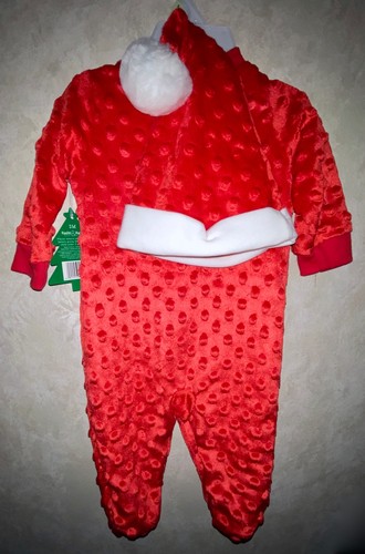 BABY STARTERS My First Christmas Red Sleep Play Velour NEW Infant Girls 3 mos - Picture 2 of 5