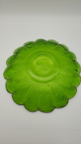 Lovely 10.5" Scalloped Edge Heavy Emerald Green Bowl Dish Platter Textured - Bild 10 von 11