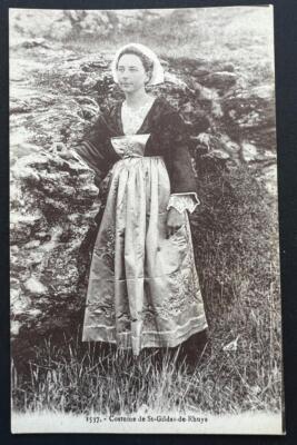 BRETAGNE SAINT GILDAS DE RHUYS BRETONISCHE KOSTÜM POSTKARTE ALTES FOTO