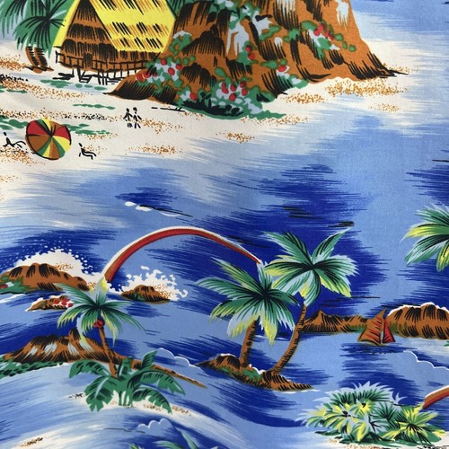 Islander Mens Hawaiian Shirt Vintage Polyester Palm Trees Beach Tropical 2XL - Picture 7 of 11