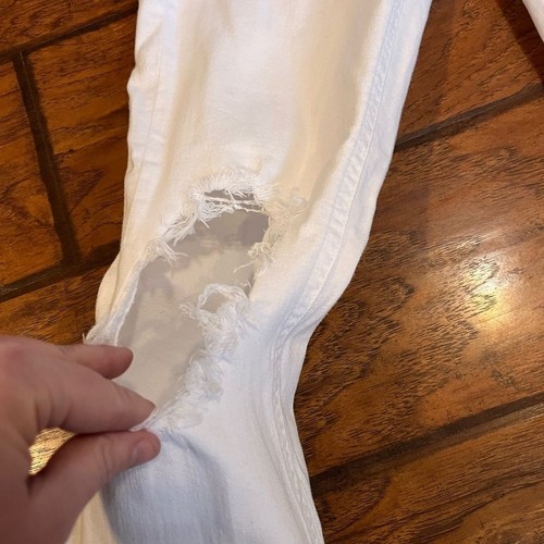 Free People weiße Jeans Damen 29 (28x26) Skinny Brust Knie Distressed Stretch - Bild 2 von 12