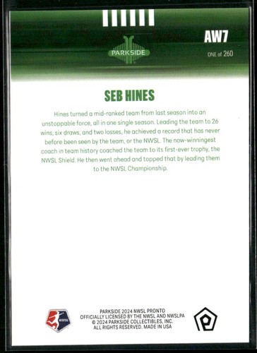 2024 PARKSIDE NWSL WOMEN'S SOCCER PRONTO SP NUMBERED PARALLELS-PICK FROM LIST! - Picture 394 of 394