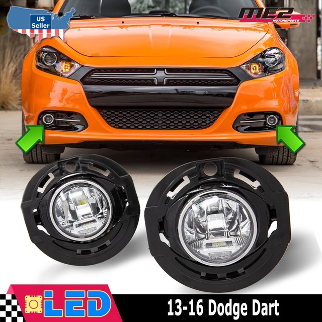 Fits 1316 Dodge Dart Clear Lens PAIR OE Bumper Replacement LED Fog