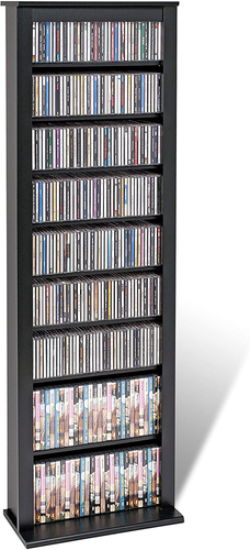 Media Storage Cabinet 63.75in Wood Composite 391 CDs Capacity Adjustable Shelves - Picture 3 of 3