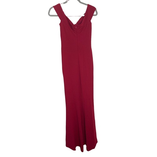 Nookie Dolly Gown Maxi Dress Off The Shoulder Front Knot Detail Ruby Red Size M - Picture 5 of 12