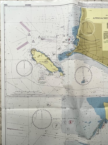 Admiralty 1853 APPROACHES TO BAHIA DEL CALLAO Genius Marine Paper Wall Map Chart - Picture 5 of 12