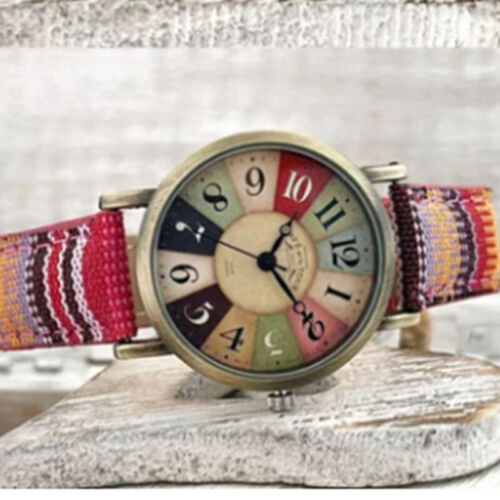 Boho Hippie Watch Ladies Watch With Multicolour Rainbow Pattern Quirky Boho Gift - Picture 19 of 27