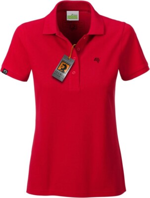 JAN 8009 Bio Baumwolle Basic Polo Shirt Damen Organic COMPANIEER Rot Cotton