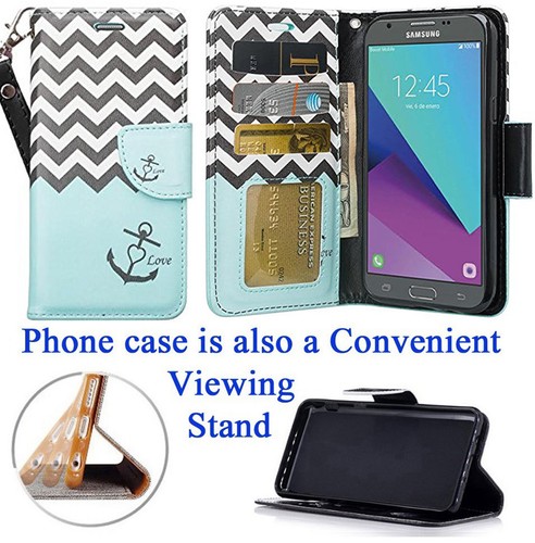 Für Samsung J7 Prime On Nxt On7 Prime Hülle Wallet Hybrid Geldbörse Ständer Flip Cover - Bild 14 von 42