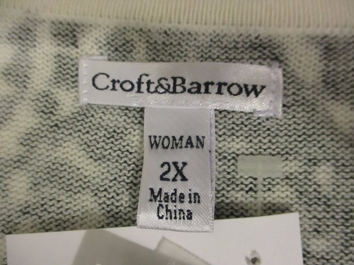 CROFT & BARROW women plus size 2X button SWEATER black animal print NWT #0560 - Picture 5 of 8