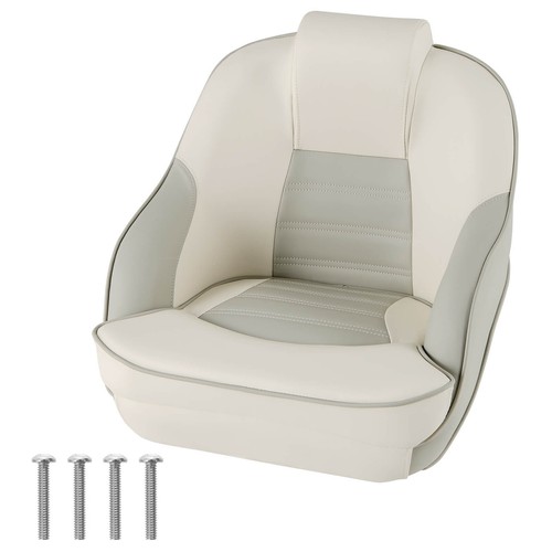 Captain Bucket Seat Pontoon Boat Seat w/ Waterproof PVC Leather 17" High Back