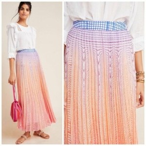 rainbow pleated maxi skirt