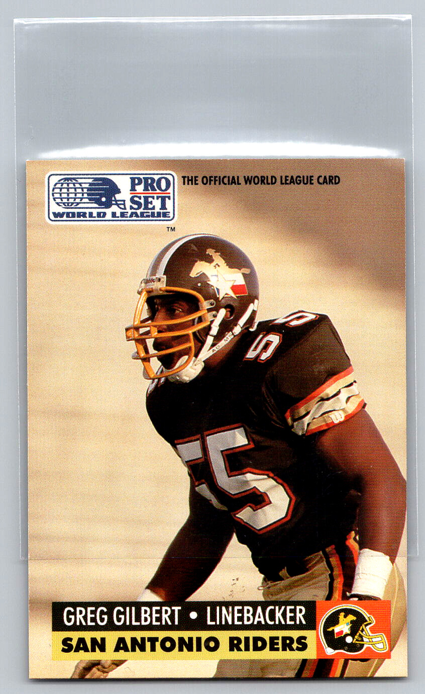 # 32 Greg Gilbert San Antonio Riders 1991 Pro Set WLAF World Bowl Combo