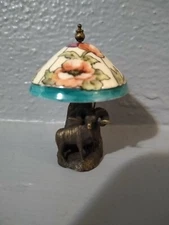 1:12 Scale Miniature Dollhouse porcelain  and brass table lamp by NI-GLO 