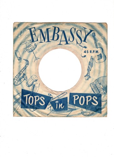 EMBASSY RECORDS X 1 ORIG 50er/60er Jahre UK 7" PLATTENFIRMA HÜLLE / S.VG+ - Bild 11 von 19