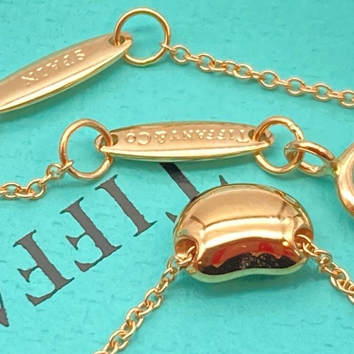 Tiffany & Co. Bohne Anhänger Halskette 16" Elsa Peretti Roségold 1,9 g 6,5 mm - Bild 15 von 20