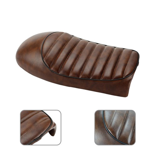 Seat Pillion Cushion Synthetic Leather Brown For CB100 500T 360 - Picture 1 of 15