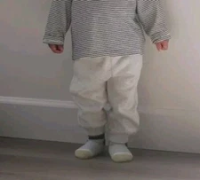 Toddler Boys Girls Soft Knit Pants Cream Korean Kids Clothes