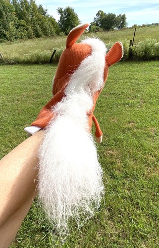 2015 Manhattan Toy Horse Pony Hand Puppet Stuffed Plush Orangey Brown & White - Picture 6 of 11