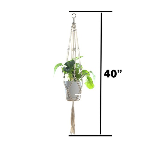Lot Plant Hanger Flower Pot Plant Holder Large 4 Legs Macrame Jute 41 Inch Set - Picture 2 of 2