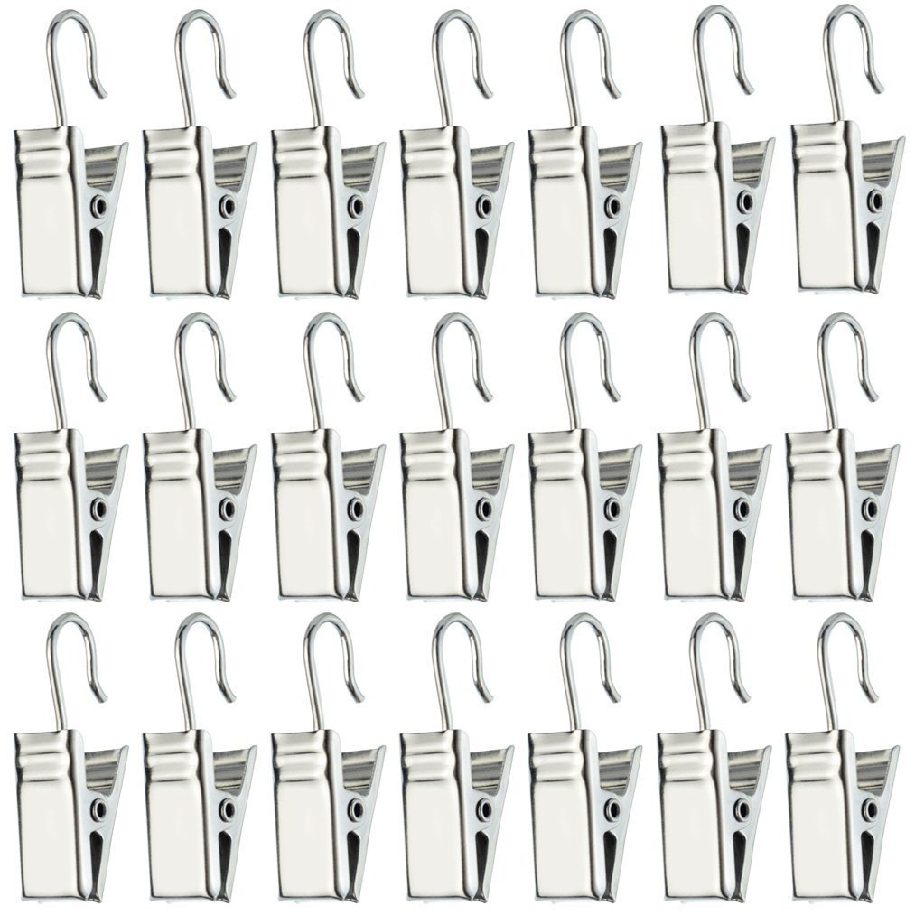 60pcs Metal Hook Clips Hanging Curtain Clips Curtain Hook Clips Hanger Connector