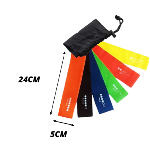 6 Level Resistance Exercise Loop Bands Home Gym Fitness Natural Latex set of 6 - Picture 18 of 24