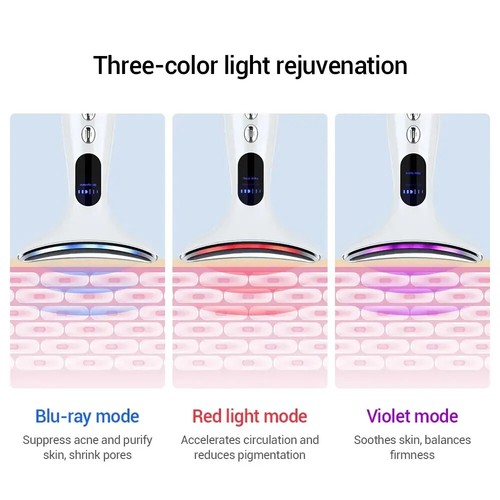 Dispositivo de belleza EMS Microcorriente Levantamiento de mentón Cara Cuello LED Fotón Reafirmante. - Imagen 19 de 26