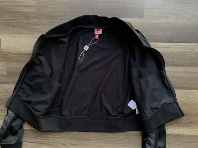New Womens Kappa Black Cropped Track Jacket Size M Full Zip New Womens Kappa Black Cropped Track Jacket Size M Full Zip