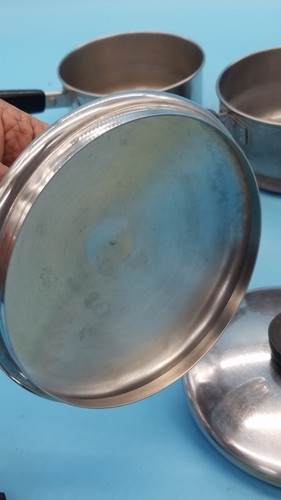 2 Vintage 1801 Revere Ware 1 Quart Kochtopf mit Deckel USA Edelstahl - Kupferboden - Bild 5 von 8