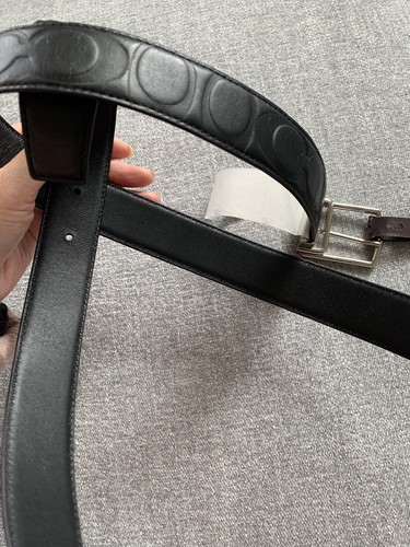 NUEVO COACH MODERNO ARNÉS CORTADO A TAMAÑO CINTURÓN DE CUERO REVERSIBLE FIRMA - Imagen 6 de 8